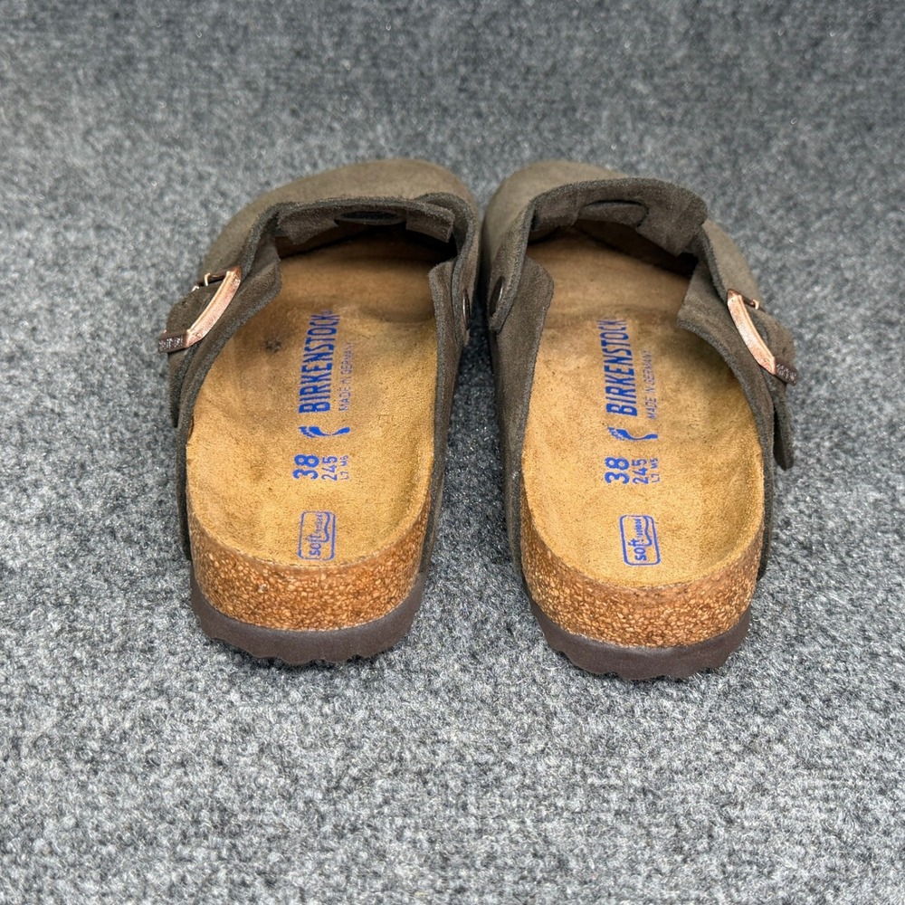 Birkenstock Boston Clogs Women's 7 Brown Suede Soft Footbed Slip On Sandal Shoes - Picture 11 of 14